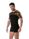 T-Shirt Herren Glitzer Gold - Komfort mit langlebigen Pailletten | TOF Paris