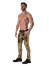 Herrenhose Gold Glitzer - Low-Rise, Komfort & Stil mit Taschen | TOF Paris