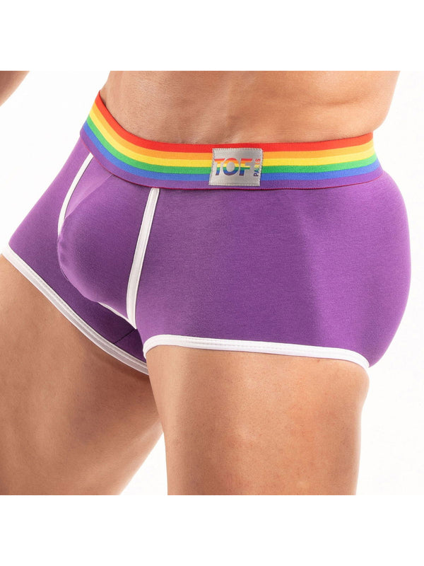 Herren Trunk Pride - Bunte Rainbow Bund, weicher Stretchkomfort, Lila | TOF Paris