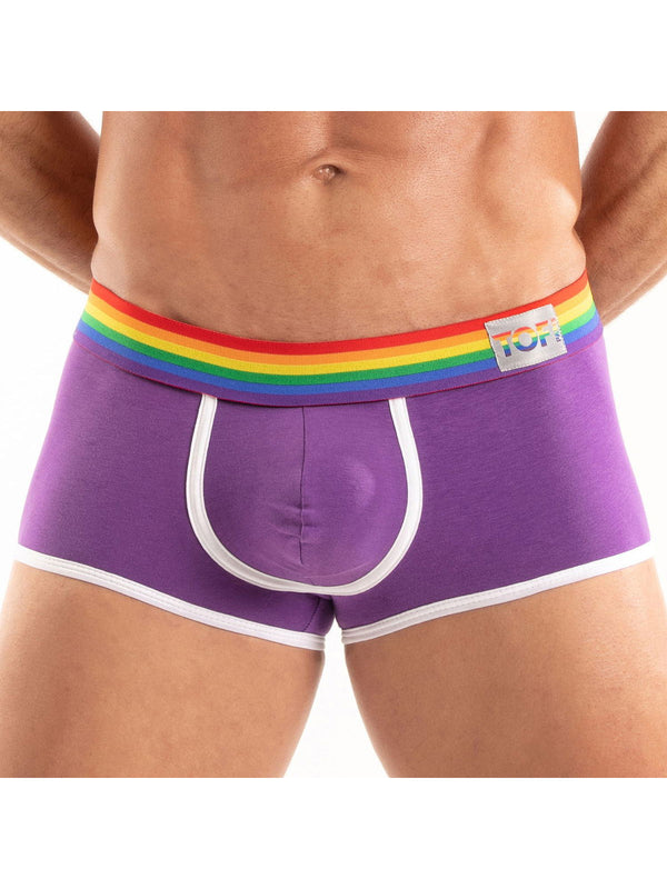 Herren Trunk Pride - Bunte Rainbow Bund, weicher Stretchkomfort, Lila | TOF Paris