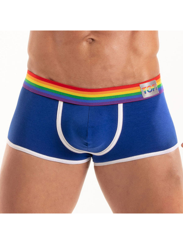 Herren Trunk Pride - Bunter Stretch-Komfort mit Regenbogenbund, Royal Blau | TOF Paris