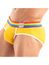 Herren Slips Pride - Komfortabler, bunter Low-Rise mit Regenbogenbund, Gelb | TOF Paris