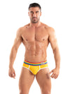 Herren Slips Pride - Komfortabler, bunter Low-Rise mit Regenbogenbund, Gelb | TOF Paris