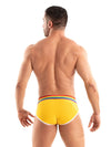 Herren Slips Pride - Komfortabler, bunter Low-Rise mit Regenbogenbund, Gelb | TOF Paris