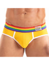Herren Slips Pride - Komfortabler, bunter Low-Rise mit Regenbogenbund, Gelb | TOF Paris