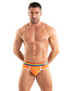 Herren Slips Pride - Bequeme, bunte Low-Rise Unterwäsche Orange | TOF Paris