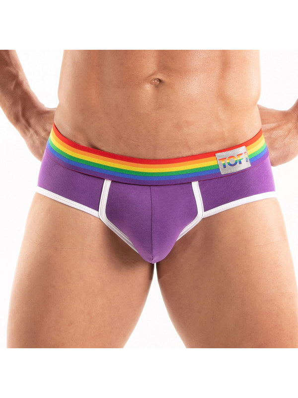 Herren Slips Pride - Bunter Bund, Figurbetont & Komfortabel, Lila | TOF Paris