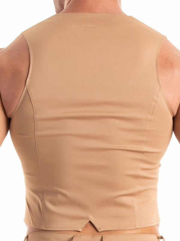 Herren Chino Weste Slim Fit - Stretchkomfort, Braun | TOF Paris