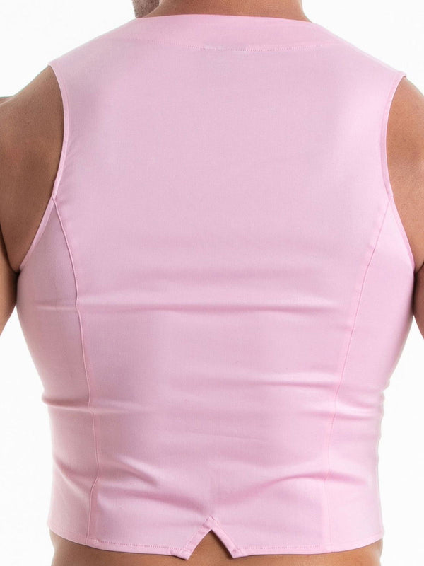 Herren Chino Weste Slim Fit Stretchkomfort - pink, elegant | TOF Paris