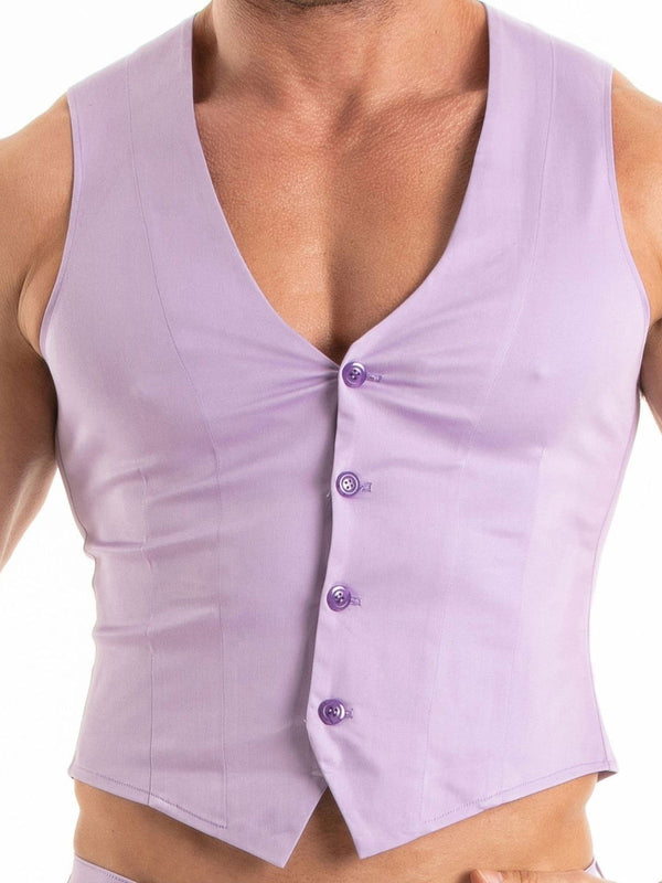 Herren Chino Weste Slim Fit Stretch - Eleganz in Lila | TOF Paris