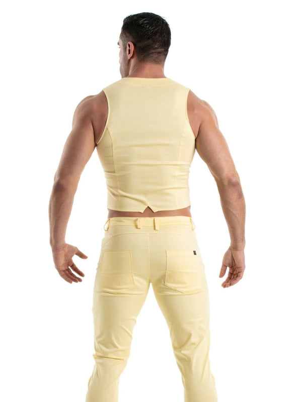 Chino Weste Slim Fit Stretch Gelb - Elegante Passform & Komfort | TOF Paris