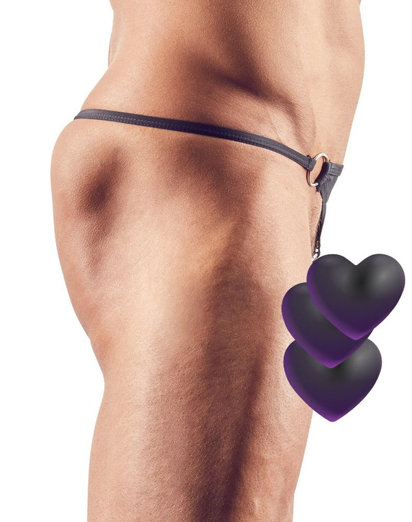 Schwarzer Herren-String mit abknöpfbarem Penisring von Svenjoyment – Ansicht 3