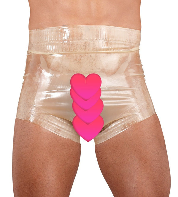 Transparenter Latex-Windelslip mit wellig geprägten Rändern von Late X – Ansicht 2