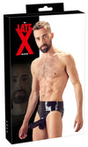 Schwarzer Latex-Slip mit genoppter Penis-Sleeve von Late X