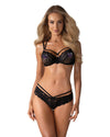 Schwarzes BH- und String-Set ganz aus Spitze von Obsessive