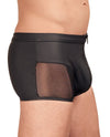 Schwarze Herren-Pants im Mattlook mit transparenten Netz-Einsätzen von NEK – Ansicht 3