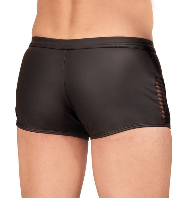 Schwarze Herren-Pants im Mattlook mit transparenten Netz-Einsätzen von NEK – Ansicht 6