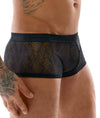 Schwarze enge Herren-Pants aus Stretch-Spitze mit Knopfleiste von Svenjoyment – Ansicht 3