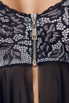 Schwarzes Babydoll-Set aus Powernet mit Reißverschluss und Spitzen-Cups (Ouvert) von Cottelli – Ansicht 7