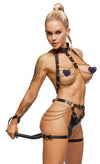 2-teiliges Harness-Set aus Leder mit Neckholder-Top und Jock von ZADO – Ansicht 4