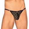 Schwarzer Herren-String Severio im grafischen Netz-Look von Obsessive – Ansicht 2