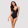 Schwarzer Body 810-TED-1 aus Stretchmaterial mit feiner Spitze von Obsessive – Ansicht 2