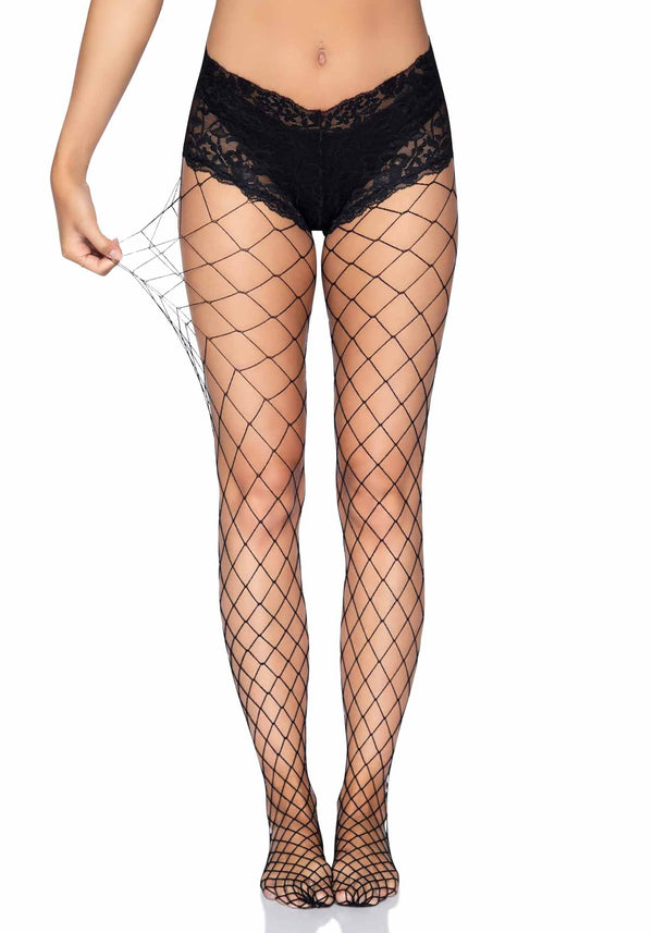 Diamant-Netzstrumpfhose mit verführerischem Schnür-Boyshort | Leg Avenue