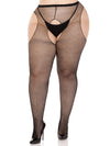 Netz-Strumpfhose mit offenem Schritt - Queen Size | Leg Avenue