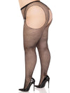 Netz-Strumpfhose mit offenem Schritt - Queen Size | Leg Avenue