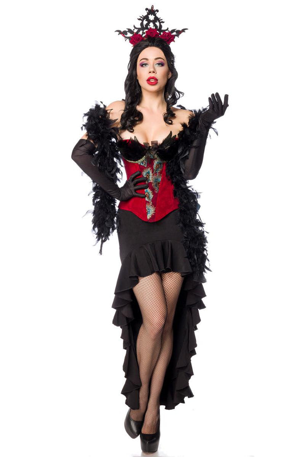 Kostüm - Burlesque Queen mit dekorativer Schnürung schwarz/rot | Mask Paradise SALE