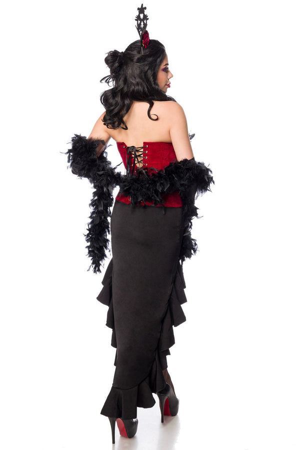 Kostüm - Burlesque Queen mit dekorativer Schnürung schwarz/rot | Mask Paradise SALE