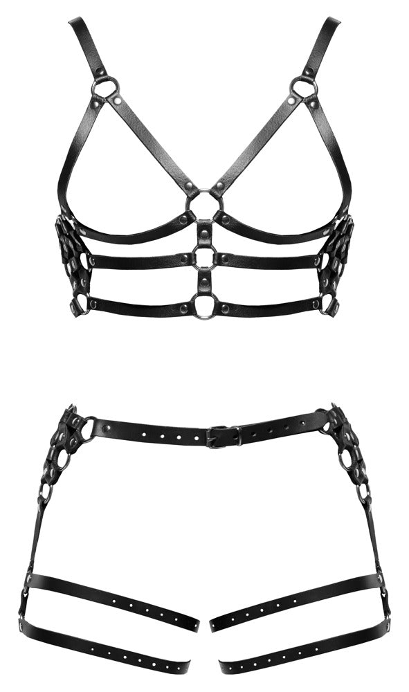 Robustes Herren-Harness-Set aus Leder mit Metalldetails von ZADO – Ansicht 6