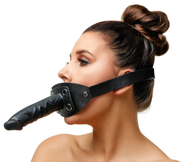 Knebel aus Leder mit Außen-Dildo von ZADO – Ansicht 3