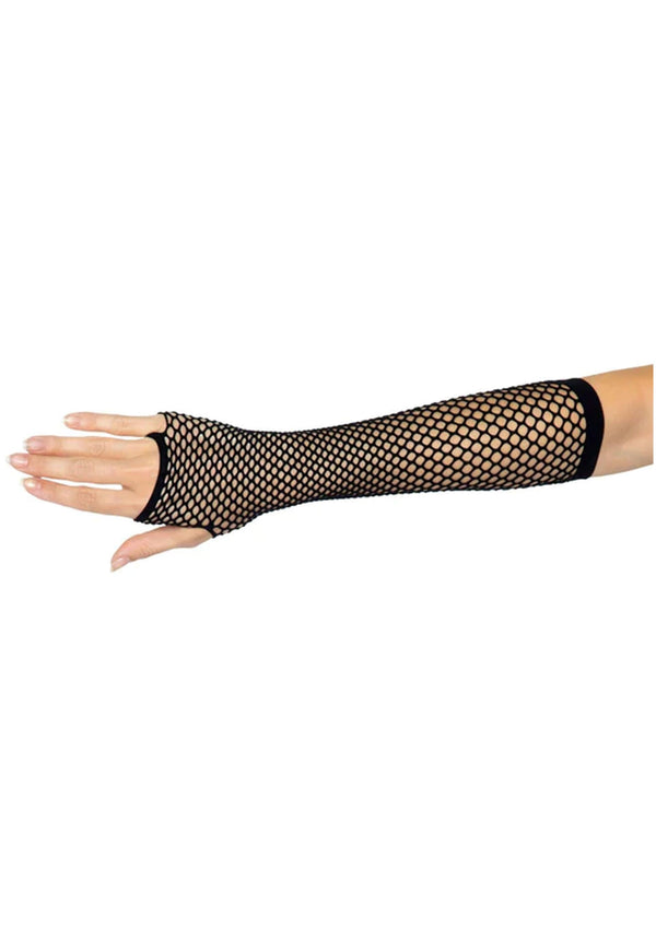 Schwarze verführerische Netzarmstulpen mit geometrischem Design von Leg Avenue – Ansicht 5