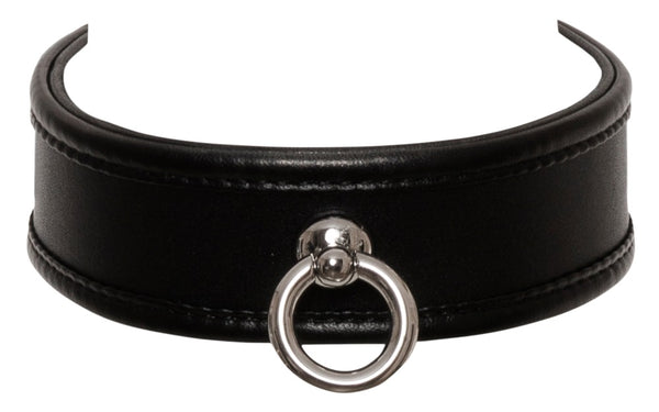 Halsfessel aus Leder mit dekorativem Ring von ZADO – Ansicht 6