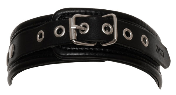 Halsfessel aus Leder mit dekorativem Ring von ZADO – Ansicht 7