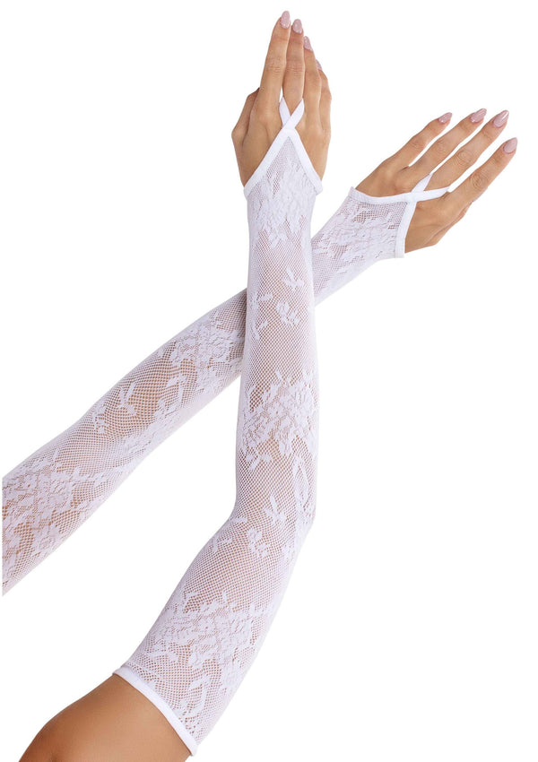 Weißes florales Netz-Accessoire für verführerische Auftritte von Leg Avenue