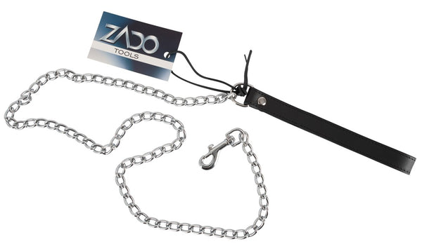 Robuste Leine mit Metallkette und Leder-Halteschlaufe von ZADO – Ansicht 5