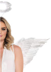 Weißes himmlisches Engelsflügel Set mit flauschigem Heiligenschein von Leg Avenue – Ansicht 7