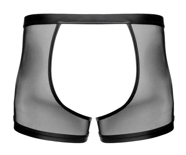Schwarze komplett schrittoffene Herren-Pants in Netz-Wetlook-Mix von Svenjoyment – Ansicht 8