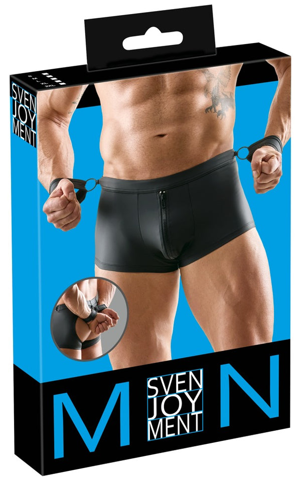 Schwarze pofreie Herren-Pants im Mattlook mit Reißverschluss von Svenjoyment