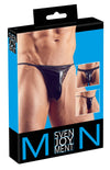 Schwarzer Herren-String im 3er-Pack im Wetlook von Svenjoyment