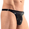 Schwarzer Herren-String mit bunt schillernder Glitzer-Stein-Front von Svenjoyment – Ansicht 3
