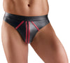 Schwarzer Herren-Riostring im Wetlook mit roten Kontraststreifen von Svenjoyment – Ansicht 2
