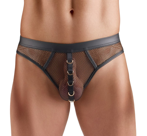 Schwarzer betonender Herren-Riostring im Netz-Wetlook-Mix von Svenjoyment – Ansicht 2