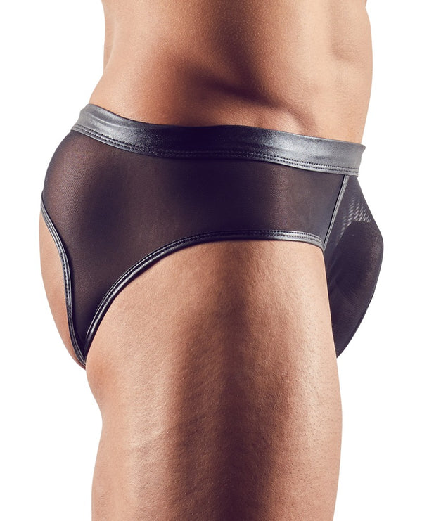 Schwarzer pofreier Herren-Slip zum Präsentieren der Vorzüge von Svenjoyment – Ansicht 4