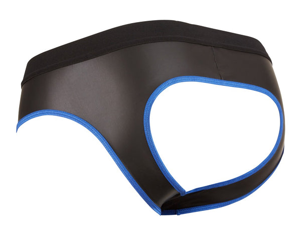 Schwarzer matt glänzender pofreier Herren-Jock in Neopren-Gummi-Optik von Svenjoyment – Ansicht 6
