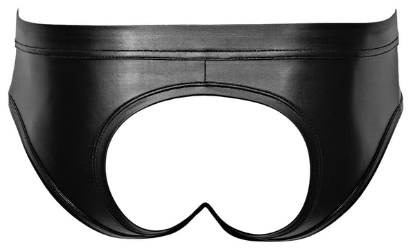 Schwarzer pofreier Herren-Slip im Mattglanz mit Reißverschluss von Svenjoyment – Ansicht 7