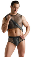 Schwarze betonende Herren-Pants mit funkelnder Glitzer-Front von Svenjoyment – Ansicht 5