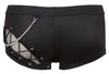 Schwarze Herren-Pants im Materialmix mit Zierkette und Reißverschluss von Svenjoyment – Ansicht 6